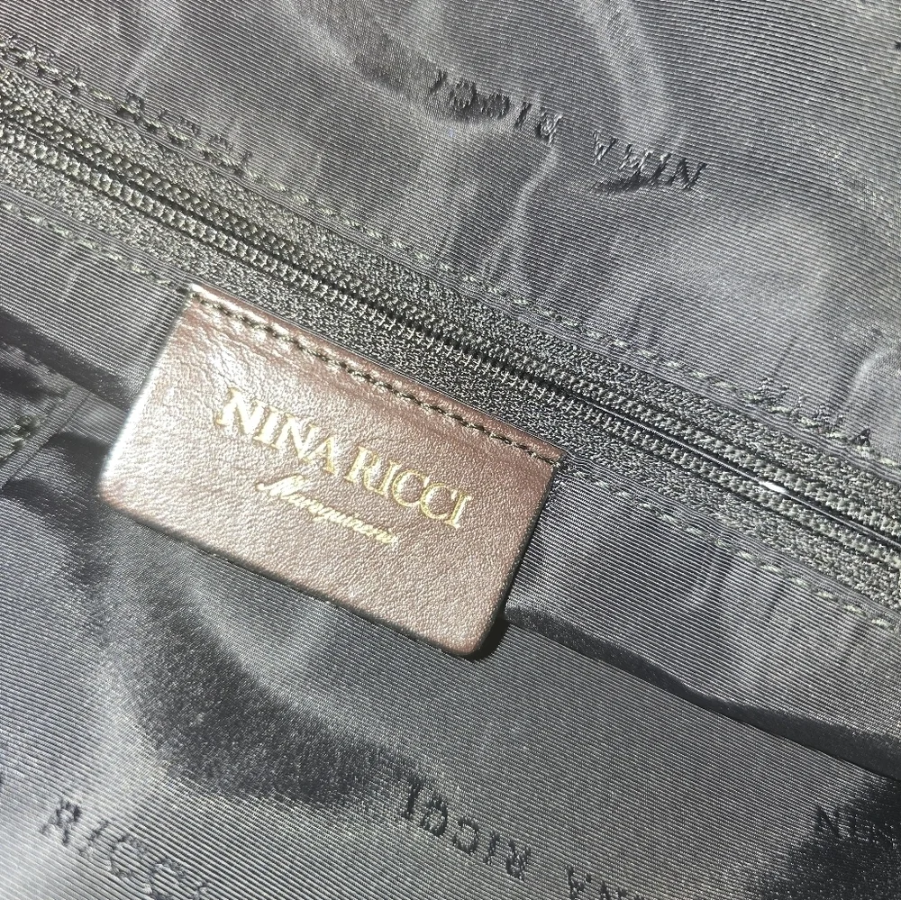 Classic Nina Ricci Brown Patterned Tote Bag
